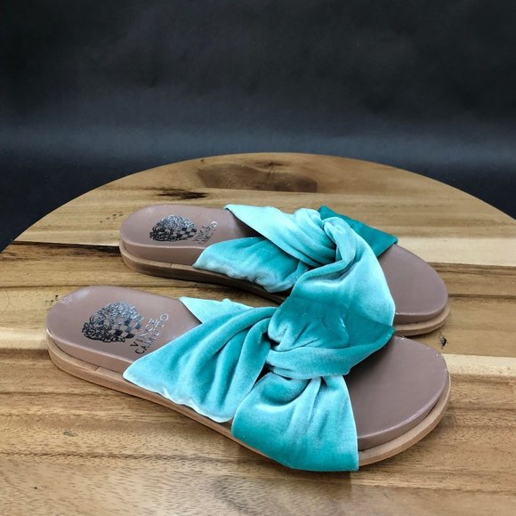 Vince Camuto Blue Twist Platform Slides Slip On Sandals Womens Size 7 B - Picture 1 of 8